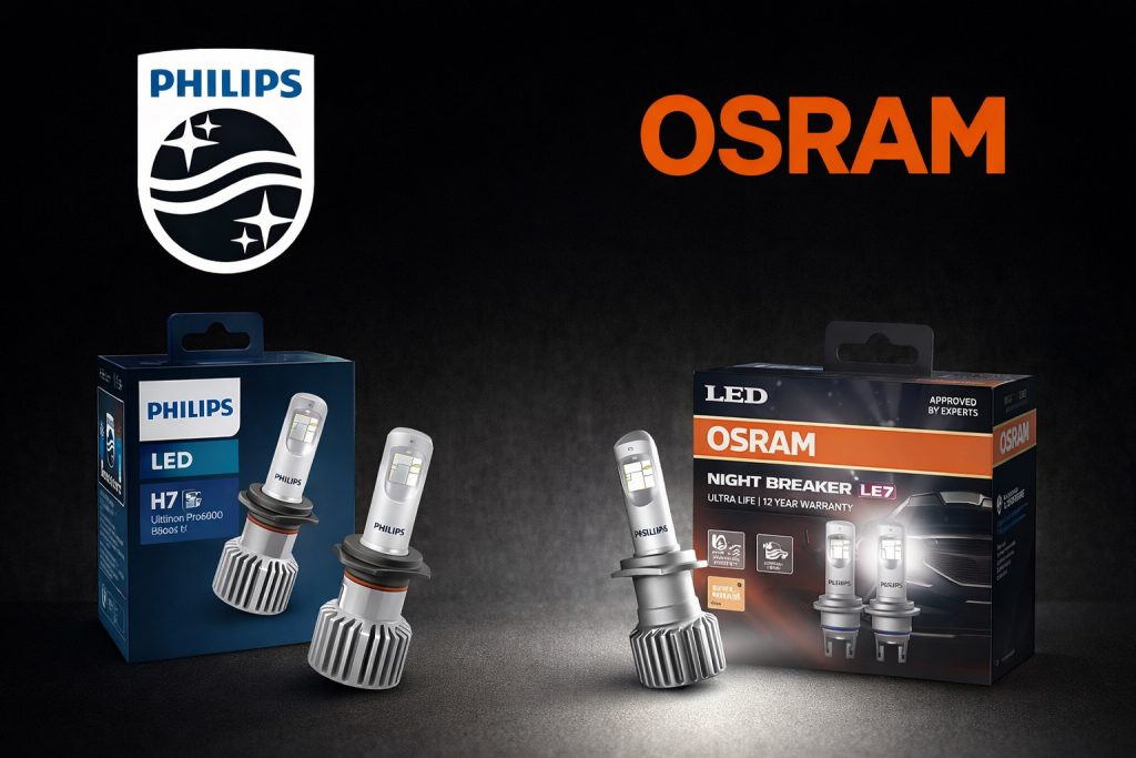 LED-Umrüstungssets von Philips und Osram für Fahrzeugbeleuchtung – H7 LED Lampen für mehr Lichtleistung