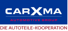 CarXma Automotive Group Logo in Blau mit weißer Schrift und rotem Untertitel